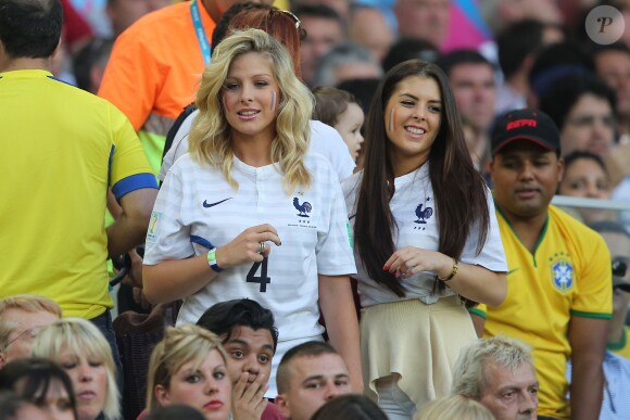 Camille Tytgat, la compagne de Raphaël Varanne lors du match de l'équipe de France face à l'Equateur, le 25 juin 2014 au stade Maracanã de Rio