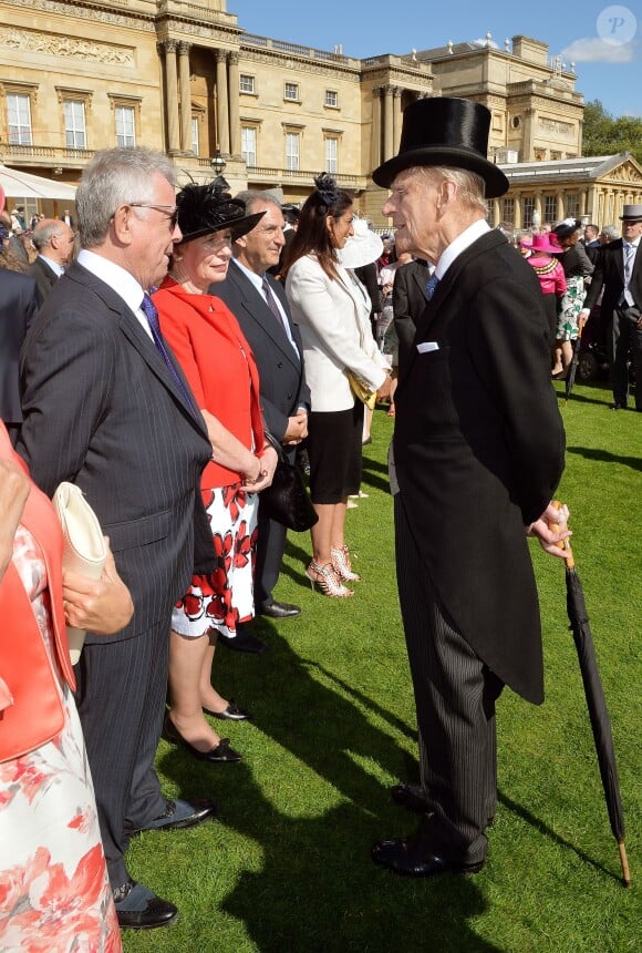 Le prince Philip, duc d'Edimbourg lors de la première garden party de l'année à Buckingham, le 12 mai 2015