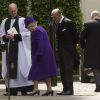 La reine Elizabeth II et le duc d'Edimbourg lors d'un service commémoratif pour le 8e duc de Wellington, Arthur Valerian Wellesley, le 12 mai 2015 à Londres