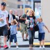 Zlatan Ibrahimovic, sa compagne Helena Seger et leurs fils Maximilian et Vincent à New York, le 25 juin 2014