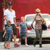 Zlatan Ibrahimovic, sa compagne Helena Seger et leurs fils Maximilian et Vincent à New York, le 25 juin 2014