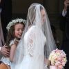 Geri Halliwell et sa fille Bluebell - Mariage de Geri Halliwell et Christian Horner en l'église de Woburn le 15 mai 2015 