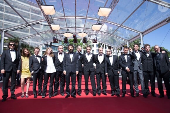Guest, Clara Royer, Urs Rechn, Geza Rohrig, Matyas Erdely, Laszlo Nemes, Gabor Rajna, Gabor Sipos, Levente Molnar, Todd Charmont, Matthieu Taponier, Mendy Cahan - Montée des marches du film "Saul Fia" lors du 68ème Festival International du Film de Cannes, le 15 mai 2015. Red carpet for the movie "Saul Fia" during the 68th Cannes Film festival - Cannes on May 15, 2015.15/05/2015 - Cannes