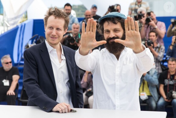 Laszlo Nemes, Geza Rohrig - Photocall du film "Le Fils de Saul" lors du 68e Festival international du film de Cannes le 15 mai 2015.
