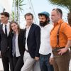 Todd Charmont, Clara Royer, Laszlo Nemes,  Geza Rohrig, Urs Rechn - Photocall du film "Le Fils de Saul" lors du 68e Festival international du film de Cannes le 15 mai 2015.