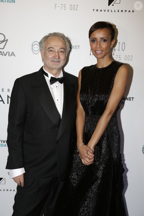 Sonia Rolland et Jacques Attali lors du dîner pour la fondation Positive Planet (ex Planet Finance) au Silencio, Cannes, le 15 mai 2015.