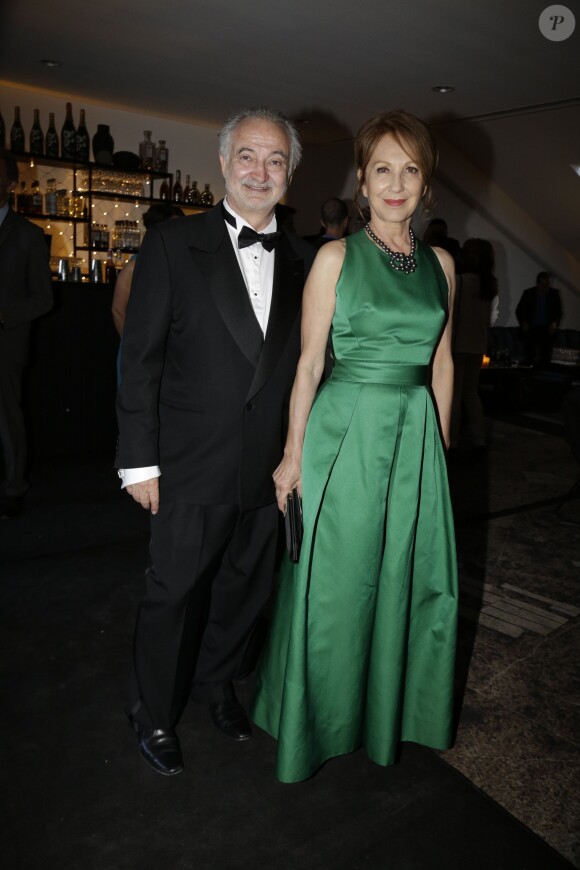 Jacques Attali et Nathalie Baye lors du dîner pour la fondation Positive Planet (ex Planet Finance) au Silencio, Cannes, le 15 mai 2015.