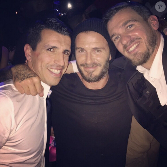 David Beckham et Nicolas Douchez - photo publiée sur son compte Instagram le 14 mai 2015