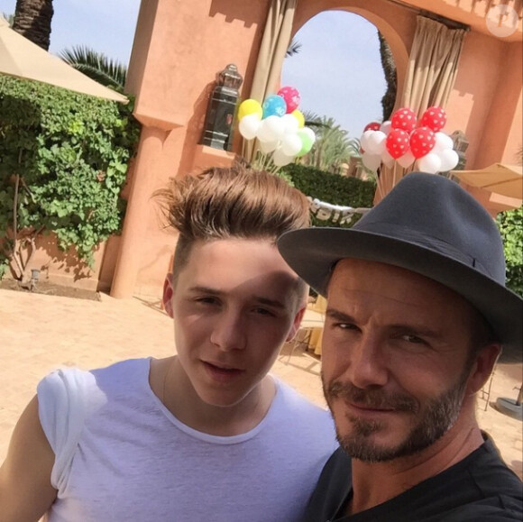 David Beckham et son fils Brooklyn - photo publiée sur son compte Instagram le 2 mai 2015