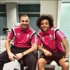 Karim Benzema et son coéquipier Marcelo - photo publiée sur son compte Instagram le 17 janvier 2015