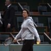 Andy Murray et Amélie Mauresmo à l'entraînement à Roland-Garros à Paris le 19 mai 2015