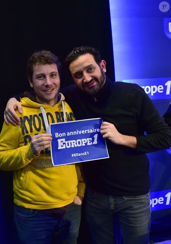 Exclusif - Romain Colucci et Cyril Hanouna - Journée spéciale du 60e anniversaire de la radio Europe 1 à Paris le 4 février 2015.