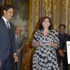 Rafael Nadal a reçu des mains de la maire de Paris Anne Hidalgo la médaille Grand vermeil de la ville de Paris, le 21 mai 2015