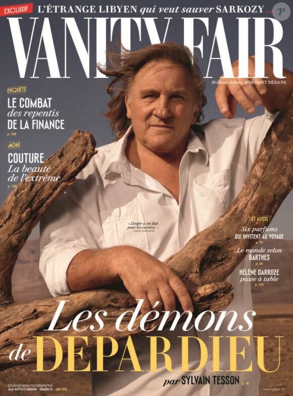 Gérard Depardieu en couverture du magazine Vanity Fair, mois de juin 2015