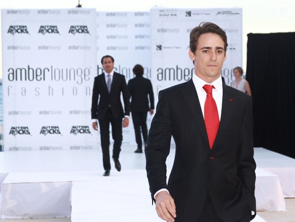 Esteban Gutiérrez lors de la "Amber Lounge Fashion and Auction Party" à l'hôtel Méridien à Monaco, le 22 mai 2015. Dans le cadre du Grand Prix de Formule 1 de Monaco, des pilotes automobiles et leurs femmes ont défilé pour la bonne cause. "Amber Lounge Fashion and Auction Party" 