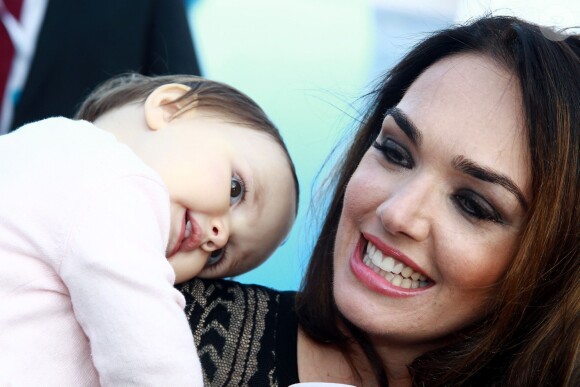 Tamara Ecclestone et sa fille Sophia Eccelstone-Rutland lors de la "Amber Lounge Fashion and Auction Party" à l'hôtel Méridien à Monaco, le 22 mai 2015. Dans le cadre du Grand Prix de Formule 1 de Monaco, des pilotes automobiles et leurs femmes ont défilé pour la bonne cause. "Amber Lounge Fashion and Auction Party" 