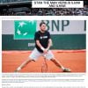 Capture d'écran de l'article publié par le site de Roland-Garros sur Stan Wawrinka ayant provoqué sa colère - mai 2015.