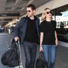 Kate Bosworth et son mari Michael Polish arrivent à l'aéroport de LAX à Los Angeles, le 12 mars 2015 