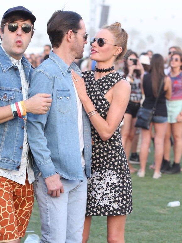 Kate Bosworth et son mari Michael Polish - People lors 2ème jour du festival de Coachella, le 12 avril 2014. 