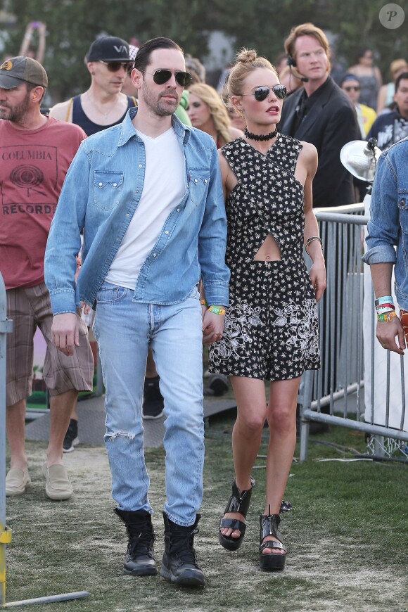 Kate Bosworth et son mari Michael Polish - People lors 2ème jour du festival de Coachella, le 12 avril 2014. 