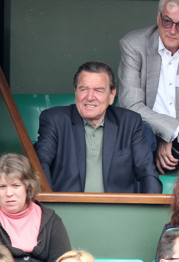 Gerhard Schröder à Roland-Garros le 26 mai 2015.