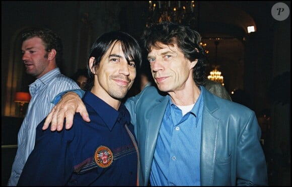 Anthony Kiedis et Mick Jagger au Queen à Paris, le 4 juin 2002.