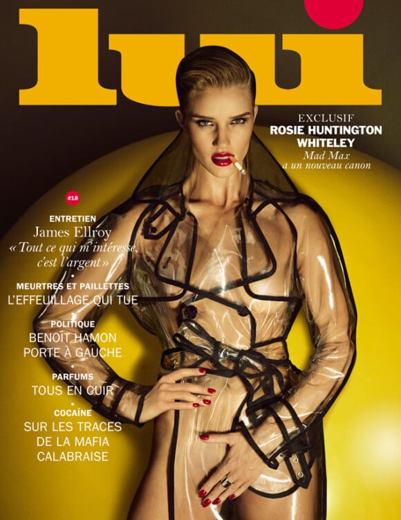 Rosie Huntington-Whiteley en couverture du magazine Lui n°18 sorti le jeudi 28 mai. Photo par Luigi et Iango.