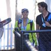 Exclusif - la joueuse de tennis, Martina Hingis s'entraine avec son coach espagnol David Tossa à Miami le 16 mars 2014.