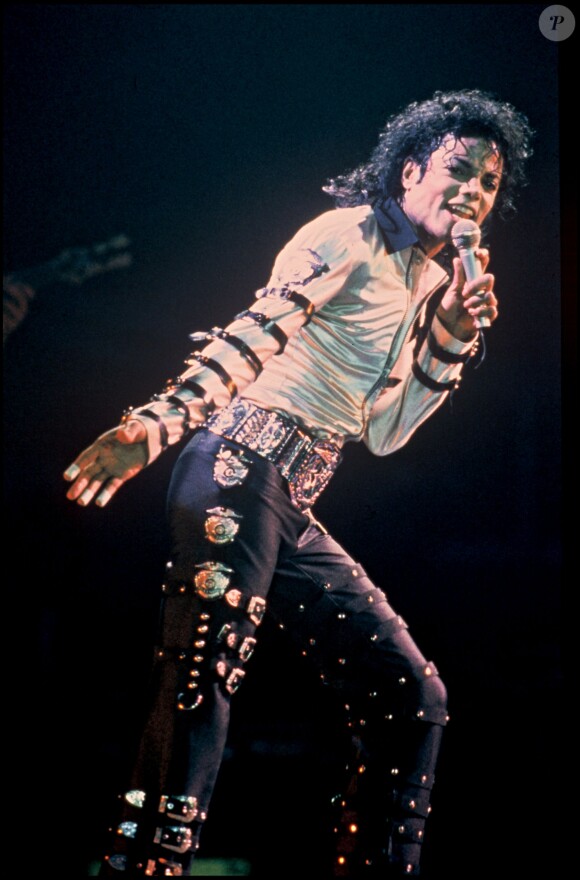 Michael Jackson lors de la tournée Bad Tour à Londres, le 28 mai 1988  