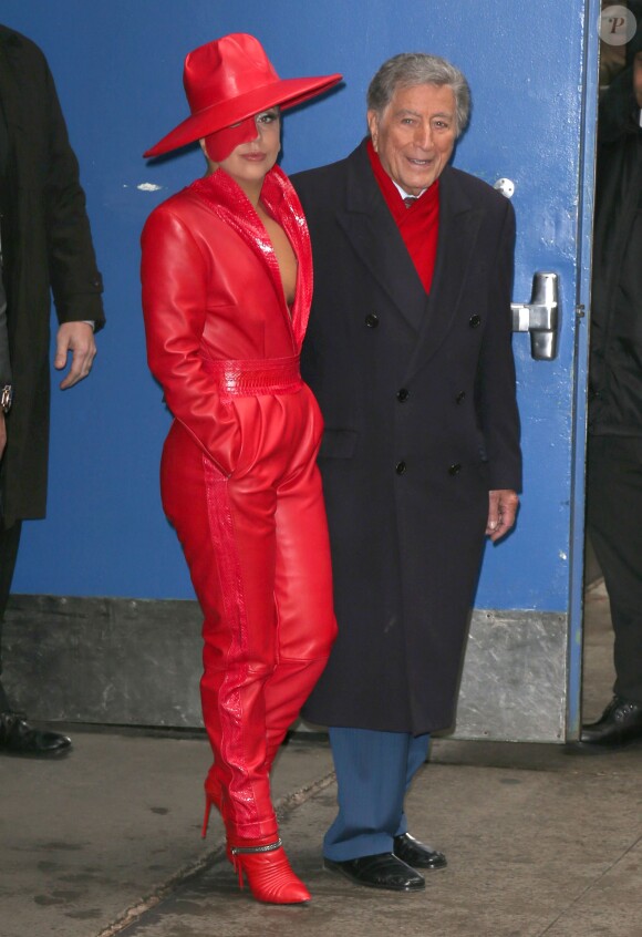 La chanteuse Lady Gaga et Tony Bennett ont participé à l'émission "Good Morning America" aux studios ABC à New York, le 3 décembre 2014.  