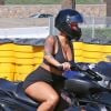 Exclusif - Amber Rose sur son Can-Am Spyder à Los Angeles, le 30 mai 2015.