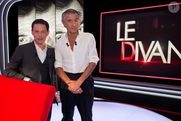 Exclusif - Enregistrement de l'émission Le Divan présentée par Marc-Olivier Fogiel avec Bernard-Henri Lévy en invité, le 22 mai 2015.