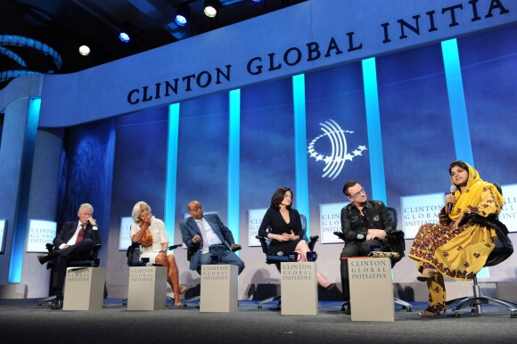 Bill Clinton, Christine Lagarde, Mo Ibrahim, Sheryl Sandberg, Bono, Khalida Brohi - Meeting annuel "Clinton Global Initiative" a New York le 24 septembre 2013.