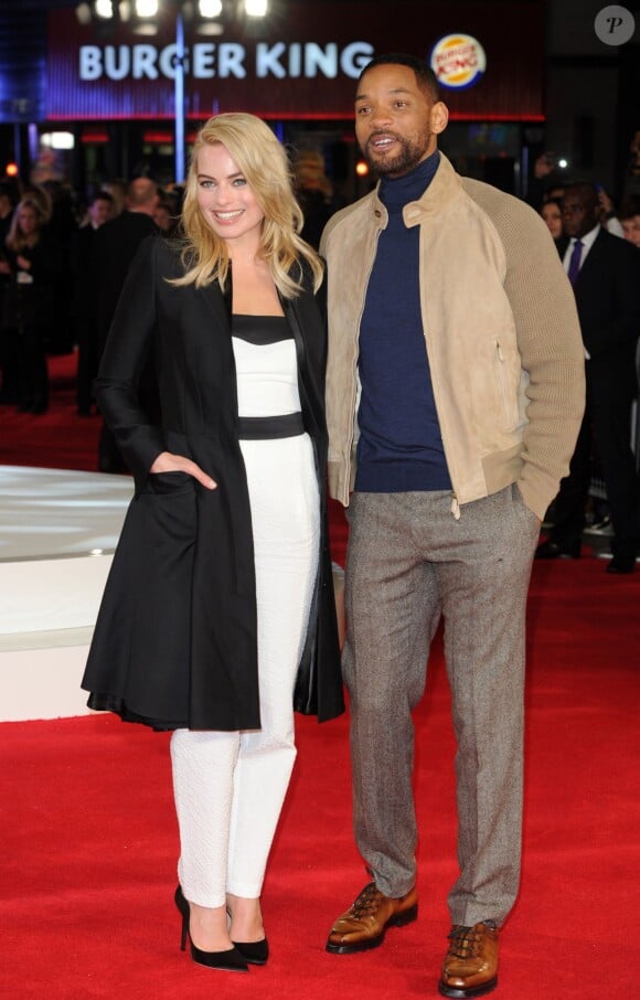 Margot Robbie et Will Smith - Avant-première du film "Focus" (Diversion) à Londres, le 11 février 2015 