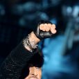 Exclusif - Johnny Hallyday sur scene lors de son concert au POPB de Bercy a Paris - Jour 2 de la tournee "Born Rocker Tour". Le 16 juin 2013 16/06/2013 - Paris