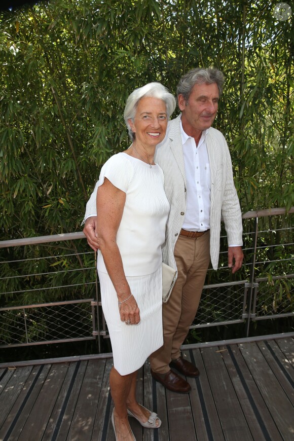 Christine Lagarde et son compagnon Xavier Giocanti - Finale hommes du tournoi de tennis de Roland-Garros à Paris, le 7 juin 2015.