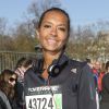 Karine le Marchand au départ du semi-marathon de Paris. Le 2 mars 2014.