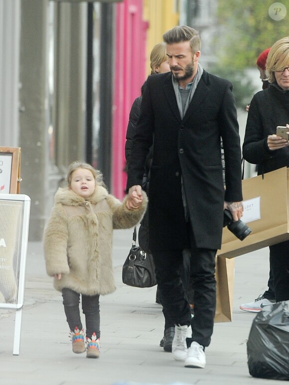 Exclusif -David Beckham et sa fille Harper à Londres le 4 février 2015