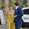 Iker Casillas et sa chérie Sara Carbonero à Tolède, le 6 juin 2015. Le footballeur et la journaliste sportive assistaient au mariage de la cousine de cette dernière.