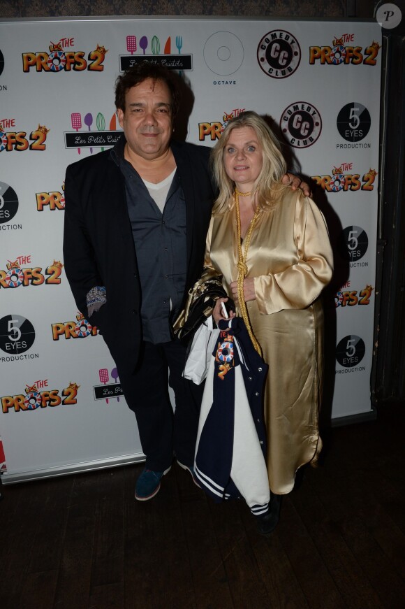 Exclusif - Didier Bourdon et Isabelle Nanty lors de l'aftershow du film Les Profs 2 au Comedy Club à Paris, le 9 juin 2015.