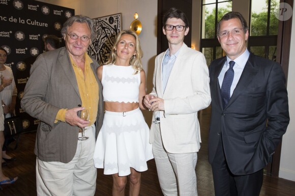 Exclusif - Gérard Garouste et son fils Guillaume, Laurent Dumas et sa femme - Cérémonie de remise du 24e prix Montblanc des Arts et de la Culture à Laurent Dumas à la Villa Emerige à Paris le 11 juin 2015.