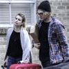 Exclusif - Emma Roberts et son petit ami Evan Peters arrivent a la Nouvelle-Orleans, le 5 janvier 2014.