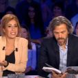 Léa Salamé et Aymeric Caron, dans  On n'est pas couché  sur France 2, le samedi 13 juin 2015.