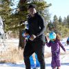 Seal et ses enfants Lou et Henry au Mammoth Mountain Resort à Mammoth, le 29 décembre 2014. 