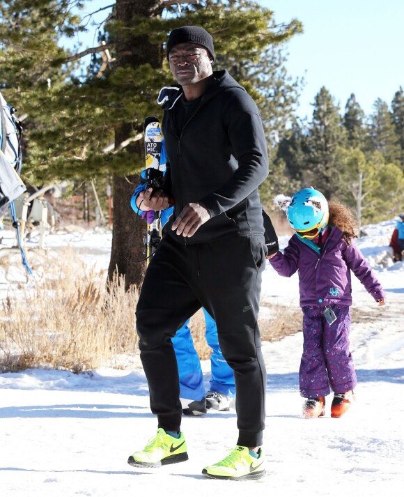 Seal et ses enfants Lou et Henry au Mammoth Mountain Resort à Mammoth, le 29 décembre 2014. 