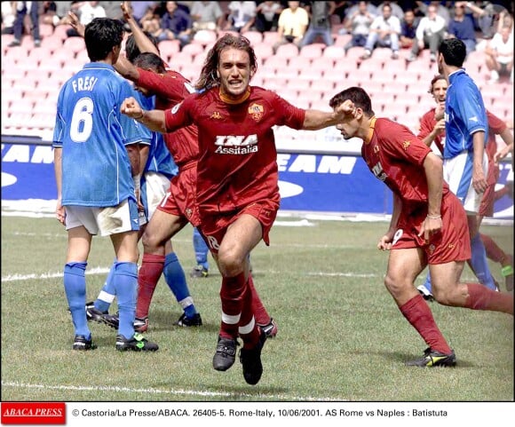 Gabriel Batistuta à Rome contre Naples le 11 juin 2001.