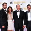 Gethin Anthony, Abigail Spencer, le prince Albert II de Monaco et Grey Damon - Cérémonie des Golden Nymph Awards lors du 55ème Festival de Télévision de Monte Carlo le 18 juin 2015. 