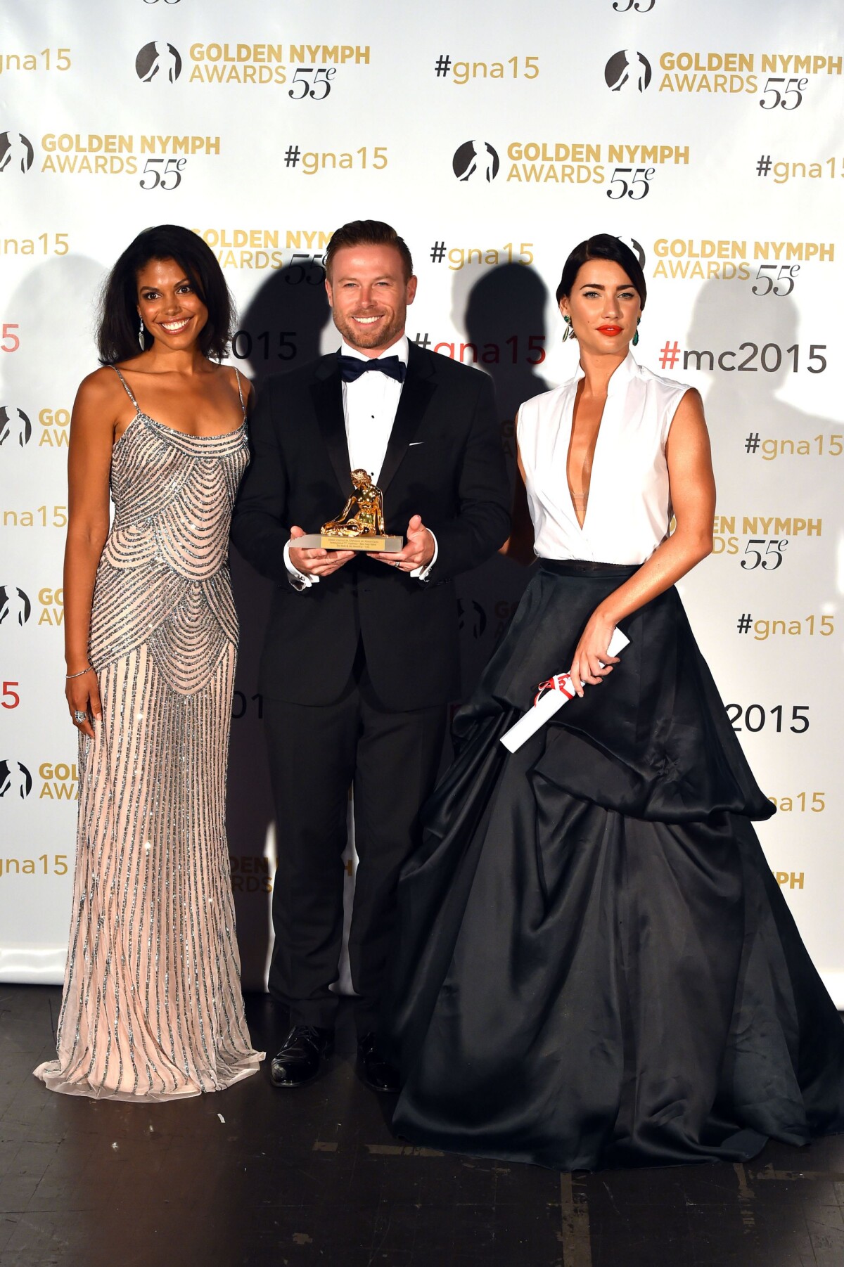 Photo : Karla Cheatham-Mosley, Jacob Young, Jacqueline MacInnes Wood  (Amour, Gloire et Beautél) ont reçu une nymph dans la catégorie The best  telenovelas / Soap Operas - Cérémonie de remise des prix