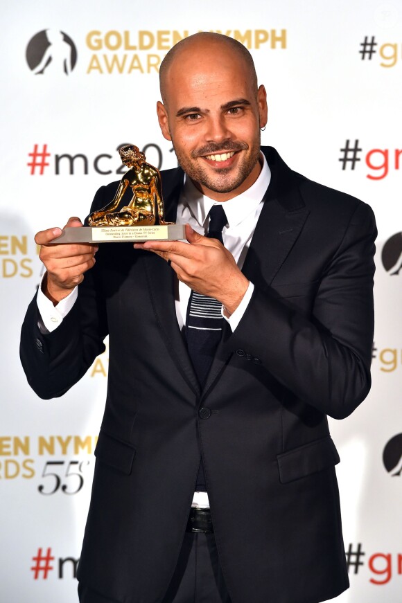 Marco d'Amore (Gomorrah) a reçu une nymph dans la catégorie Outstanding actor, Drama TV Series - Cérémonie de remise des prix des Golden Nymph Awards lors du 55ème Festival de Télévision de Monte Carlo le 18 juin 2015.  