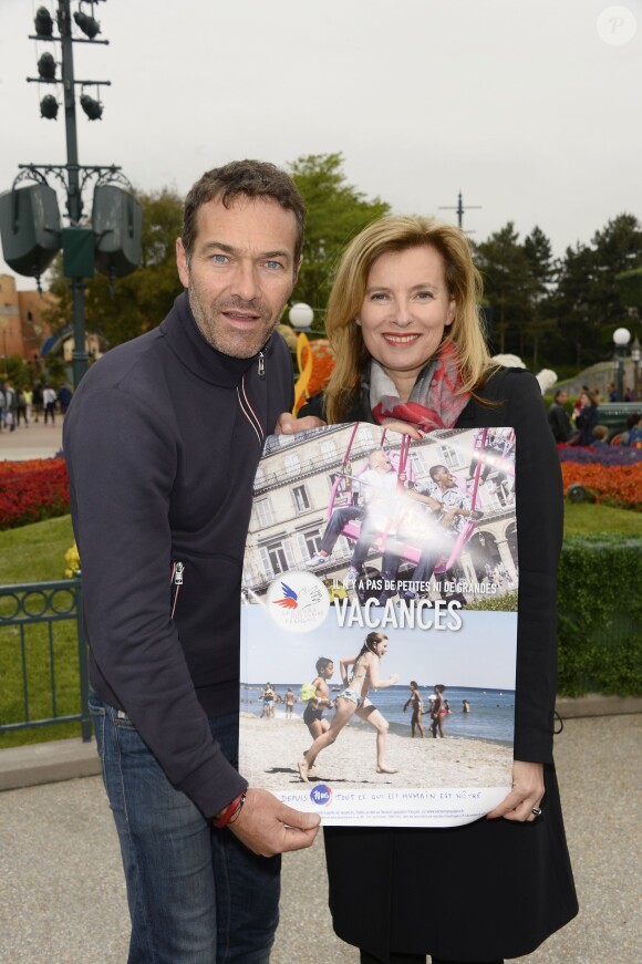 Marc-Emmanuel et Valérie Trierweiler - Lancement de la campagne "Vacances d'été 2015" du Secours Populaire à Disneyland Paris. Le 16 mai 2015 